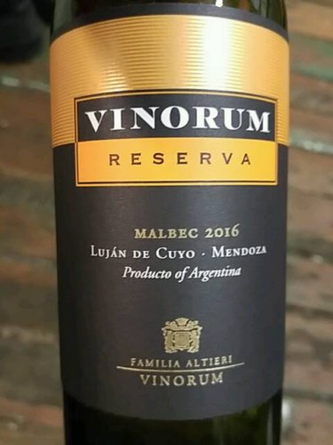 Vinorum Reserva Malbec 2014 (Argentina)